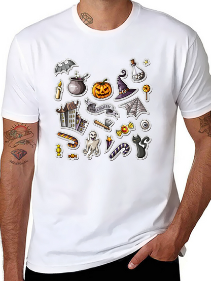 Spooky Halloween Stickers Graphic Tee
