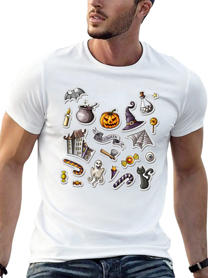 Spooky Halloween Stickers Graphic Tee