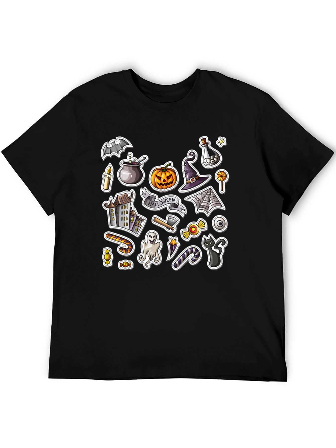 Spooky Halloween Stickers Graphic Tee