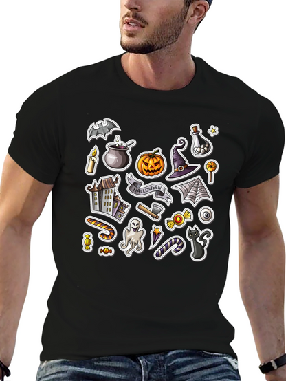 Spooky Halloween Stickers Graphic Tee