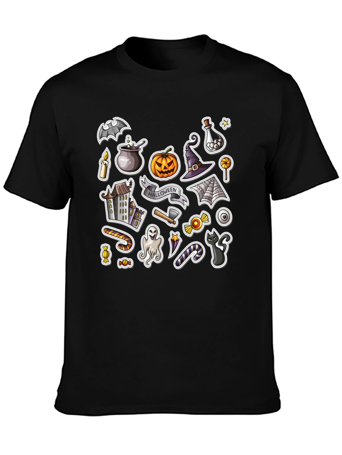 Spooky Halloween Stickers Graphic Tee