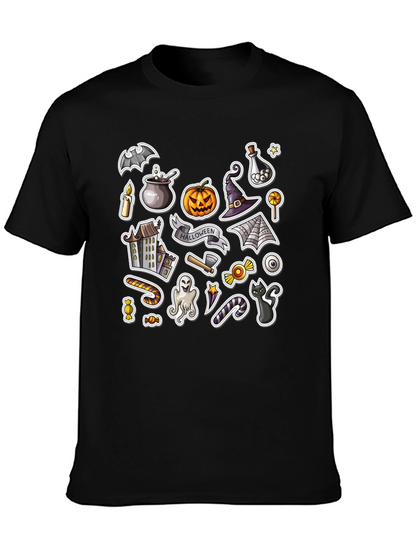 Spooky Halloween Stickers Graphic Tee