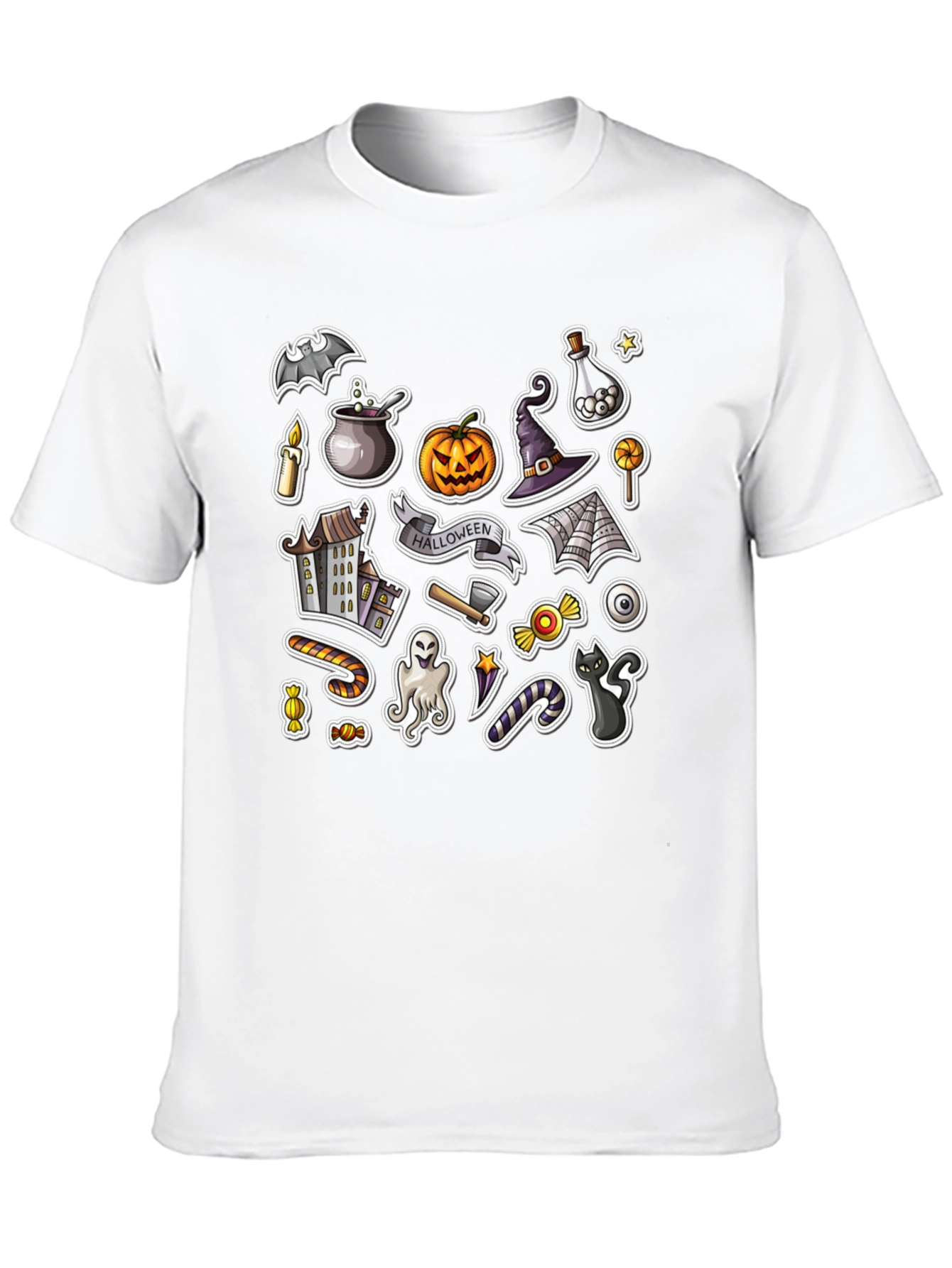 Spooky Halloween Stickers Graphic Tee