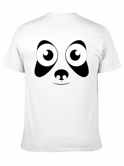 Panda Face Graphic T-Shirt - Black Cotton Tee