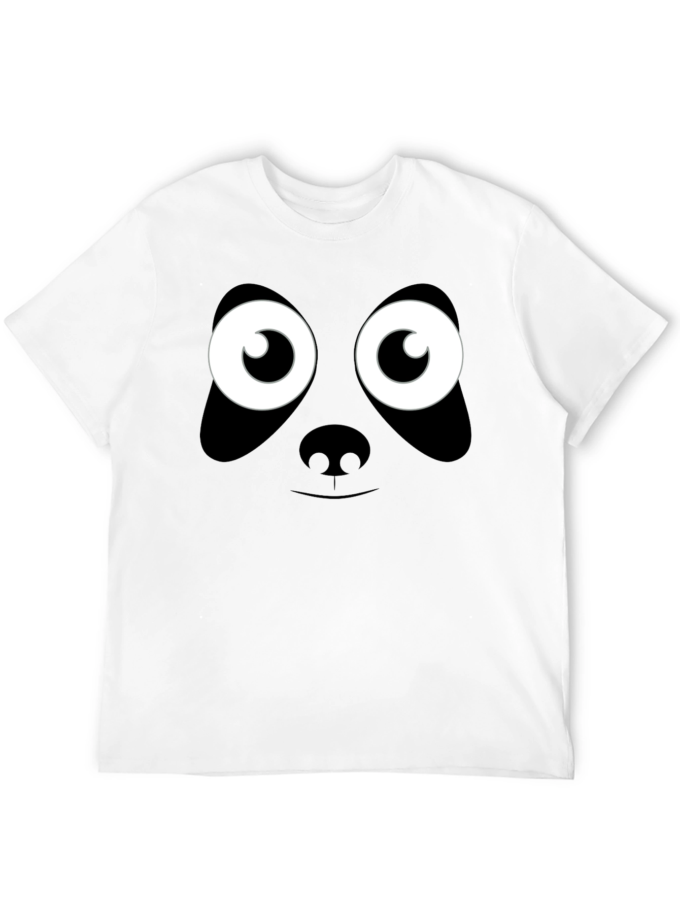 Panda Face Graphic T-Shirt - Black Cotton Tee