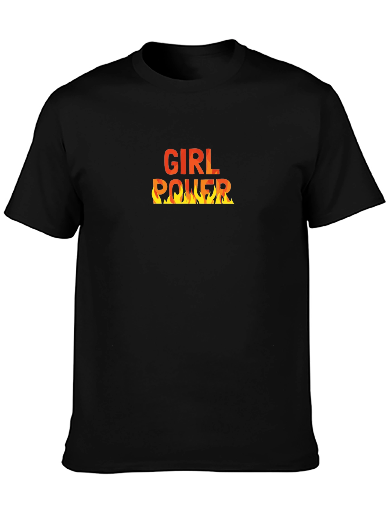 Girl Power Flame Graphic Tee - Black T-Shirt