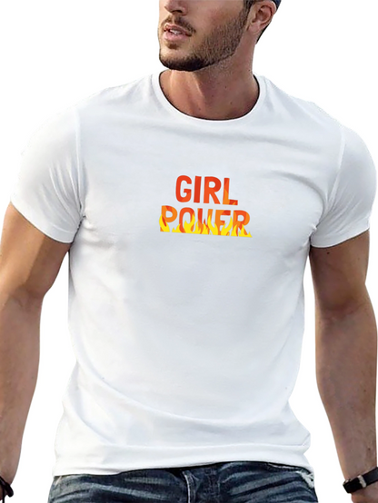 Girl Power Flame Graphic Tee - Black T-Shirt
