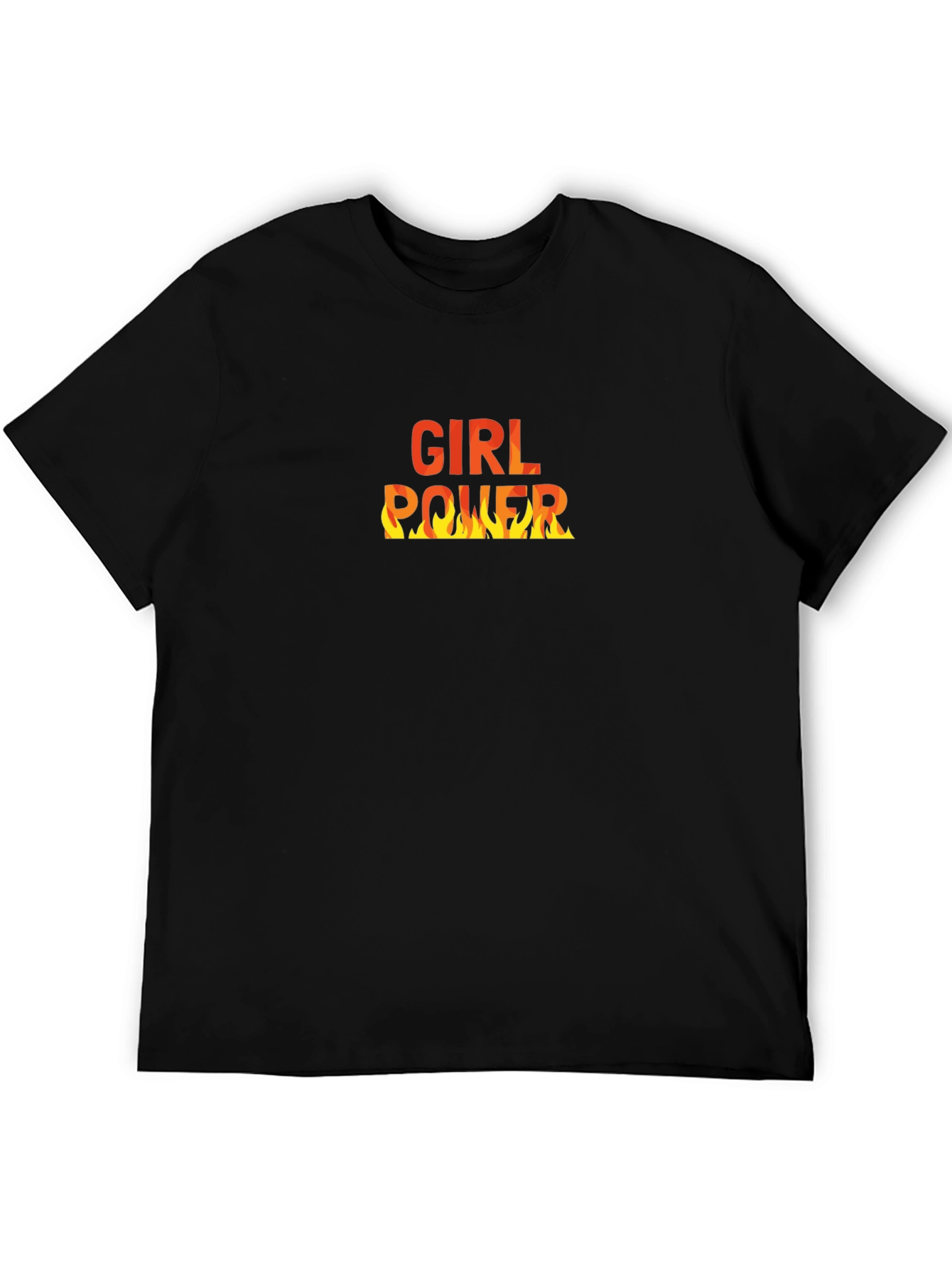 Girl Power Flame Graphic Tee - Black T-Shirt