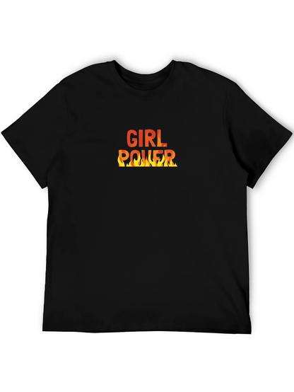 Girl Power Flame Graphic Tee - Black T-Shirt
