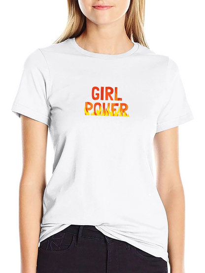 Girl Power Flame Graphic Tee - Black T-Shirt