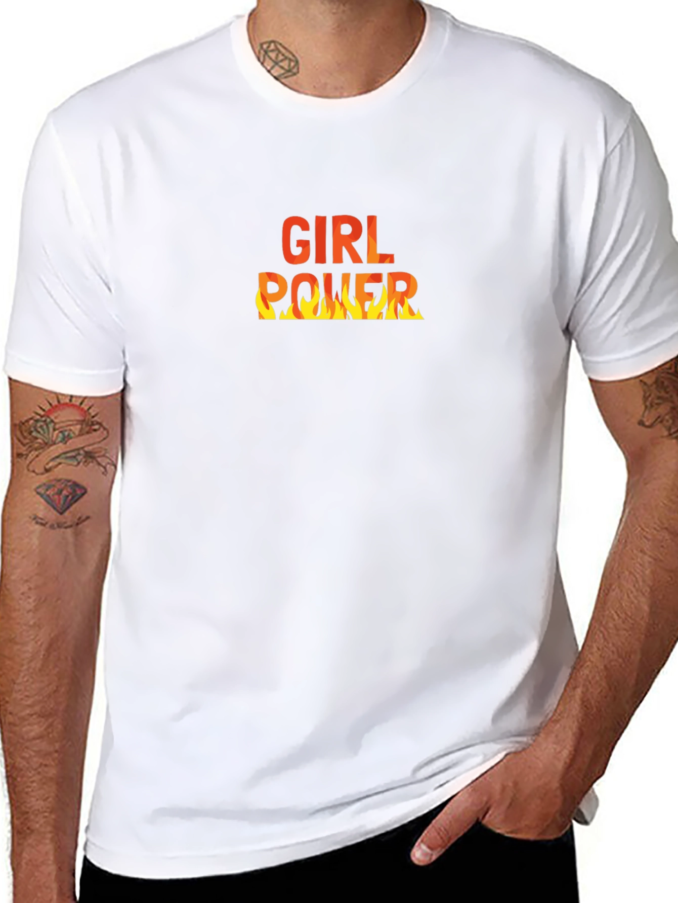 Girl Power Flame Graphic Tee - Black T-Shirt