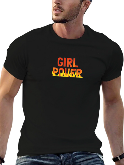 Girl Power Flame Graphic Tee - Black T-Shirt