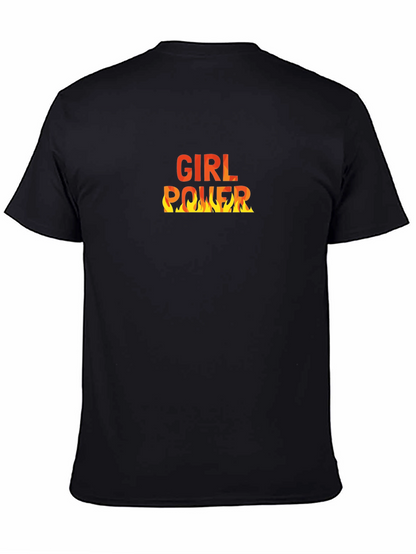 Girl Power Flame Graphic Tee - Black T-Shirt