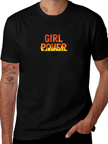 Girl Power Flame Graphic Tee - Black T-Shirt