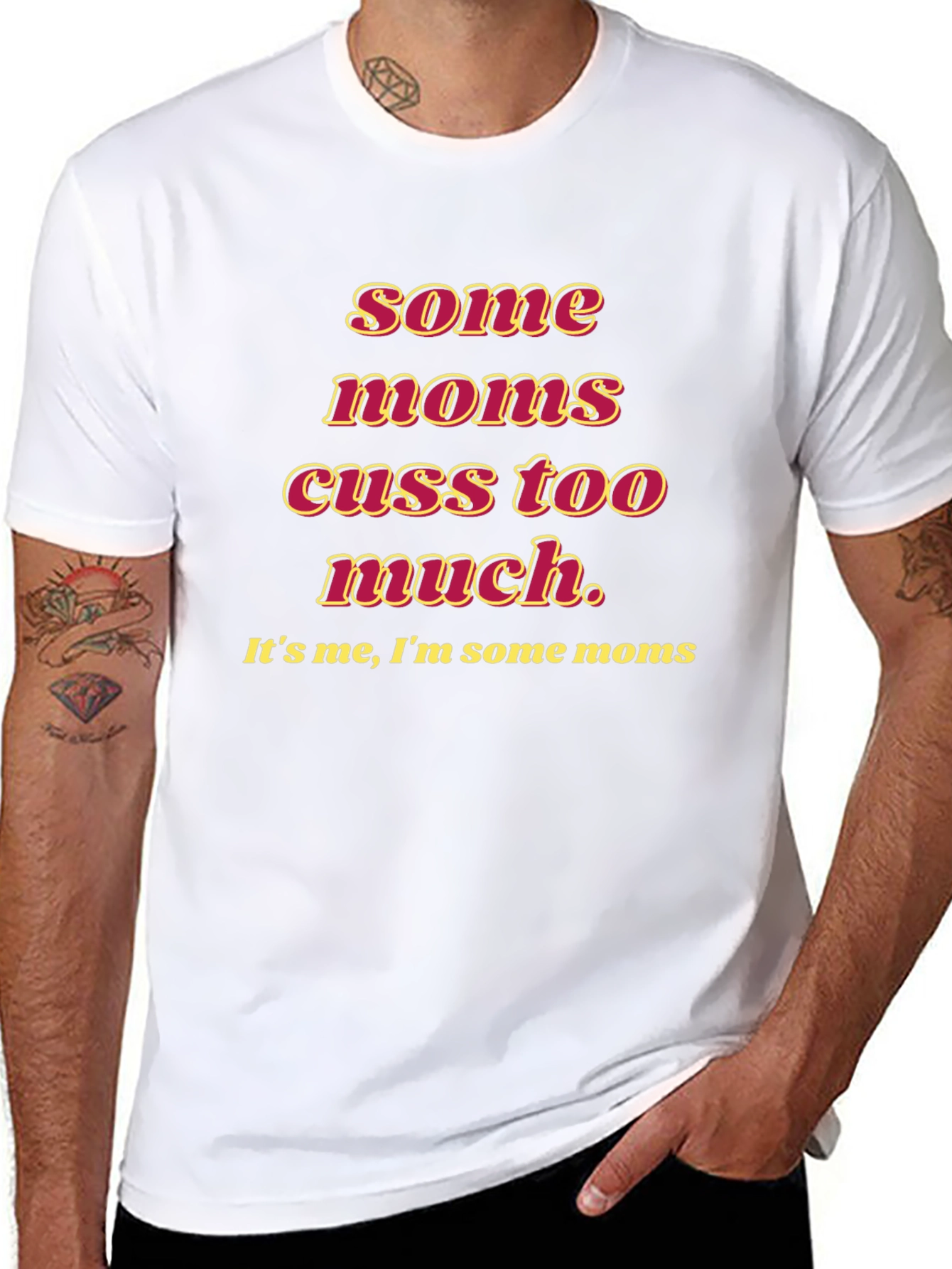 Funny Some Moms Cuss Graphic Tee - Black