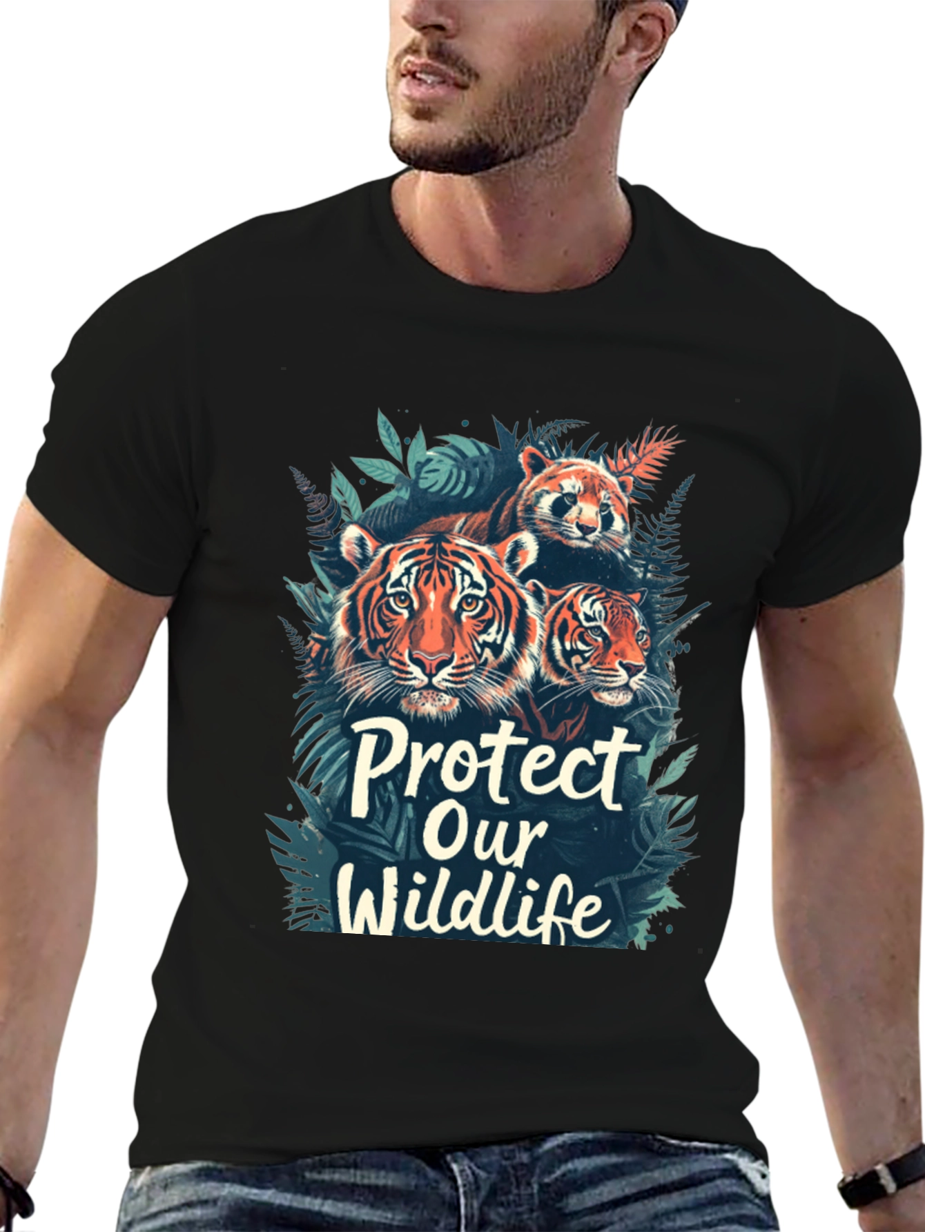 Protect Wildlife Black Graphic Tee