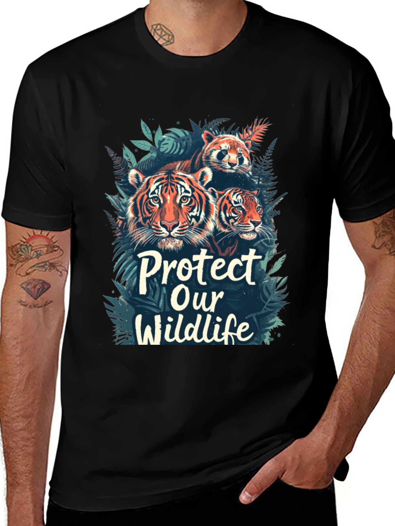 Protect Wildlife Black Graphic Tee