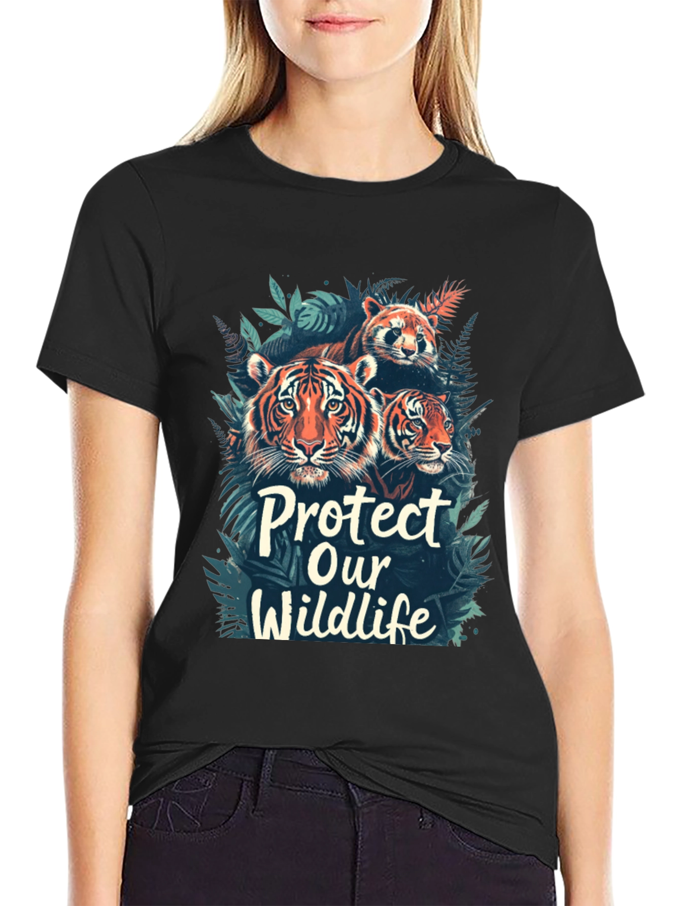 Protect Wildlife Black Graphic Tee