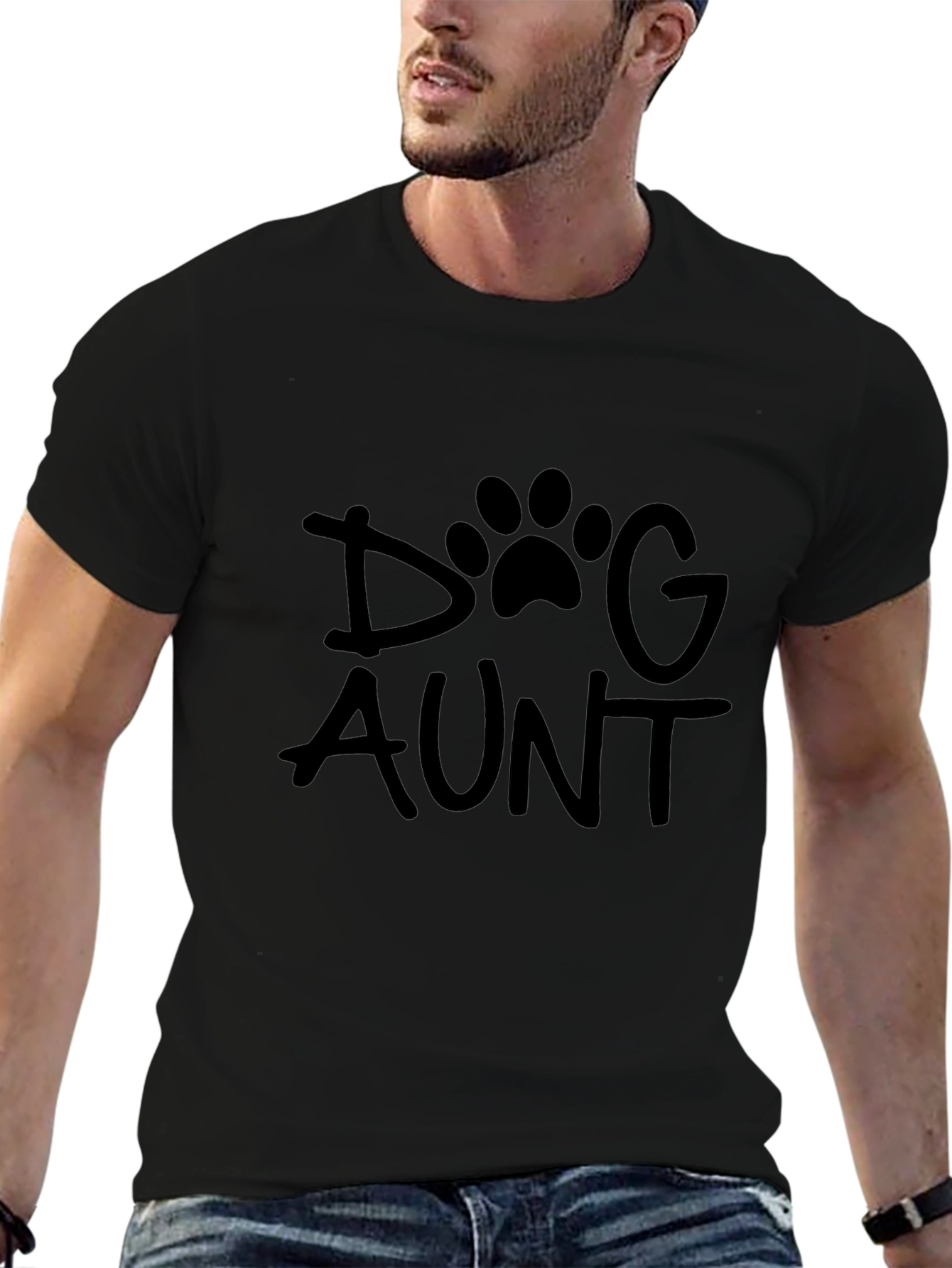 Dog Aunt T-Shirt: Black Graphic Tee