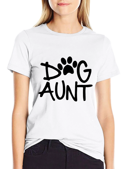 Dog Aunt T-Shirt: Black Graphic Tee