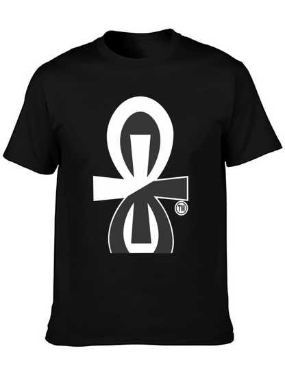 Modern Ankh Graphic Tee - Stylish Black T-Shirt