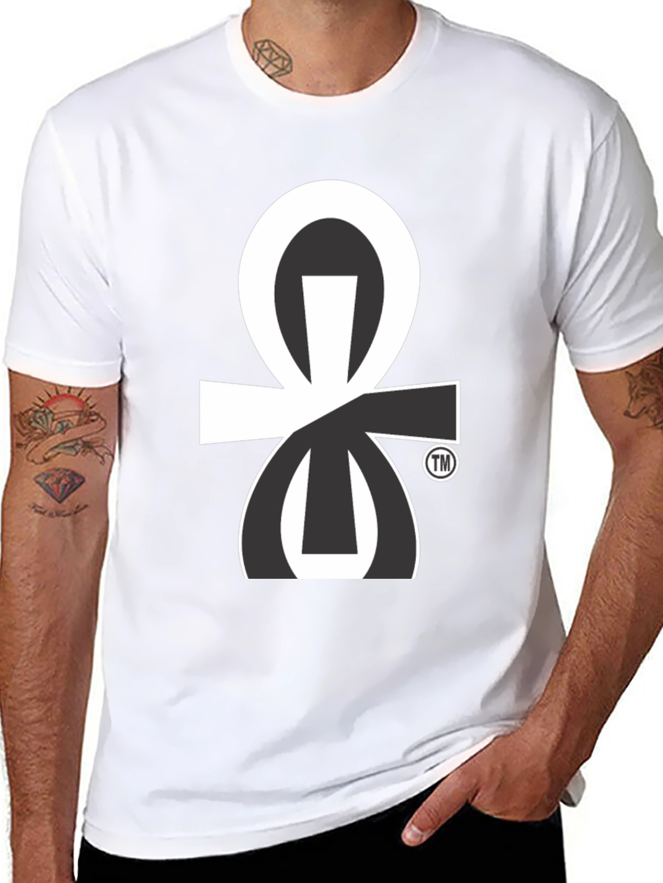 Modern Ankh Graphic Tee - Stylish Black T-Shirt