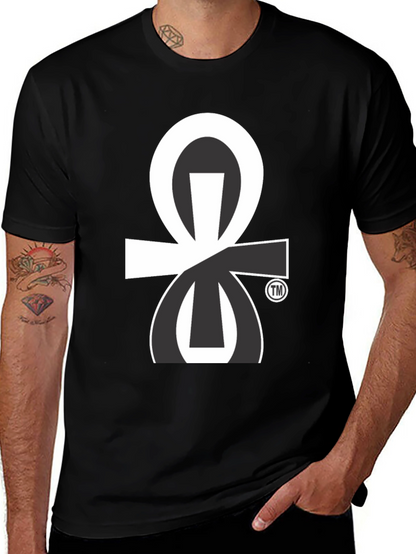 Modern Ankh Graphic Tee - Stylish Black T-Shirt