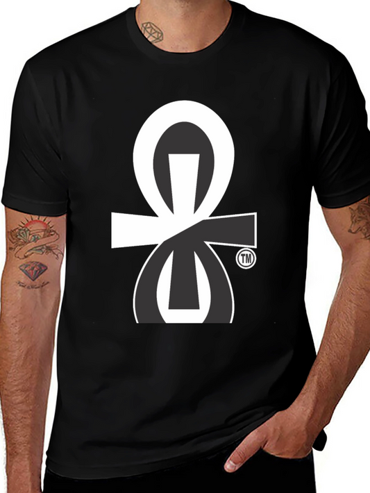 Modern Ankh Graphic Tee - Stylish Black T-Shirt