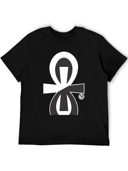 Modern Ankh Graphic Tee - Stylish Black T-Shirt