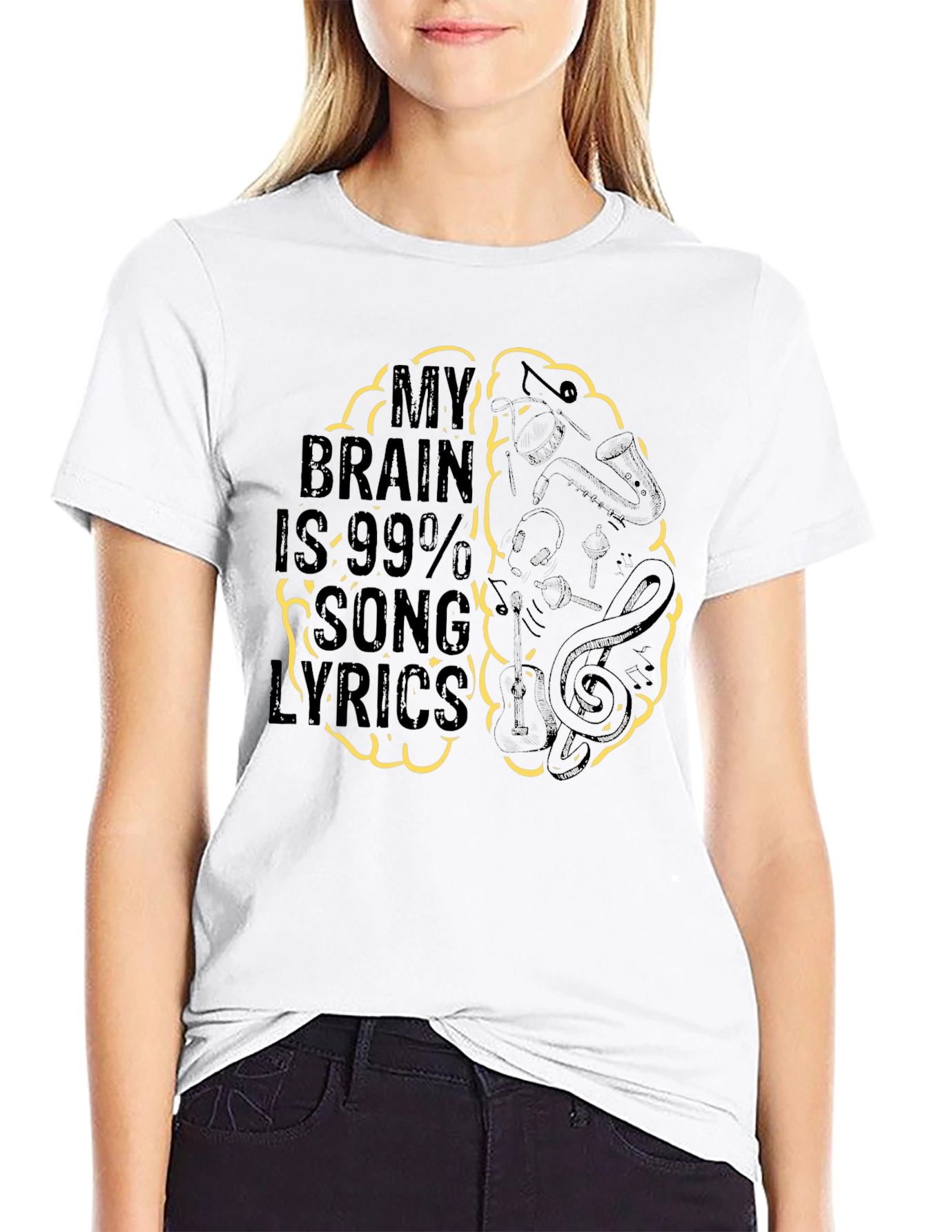 Song Lyrics Brain T-Shirt - Music Lover Tee