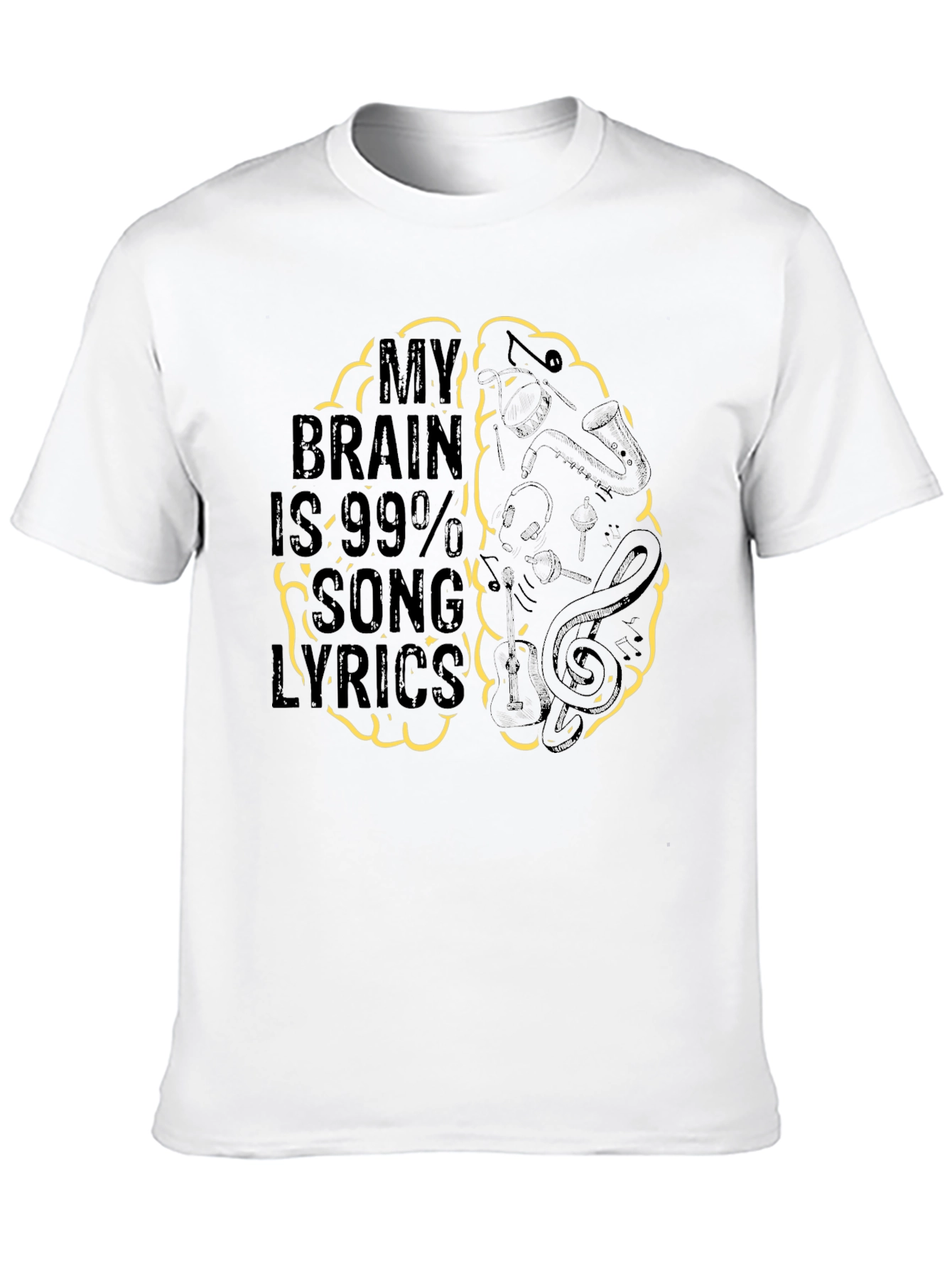 Song Lyrics Brain T-Shirt - Music Lover Tee