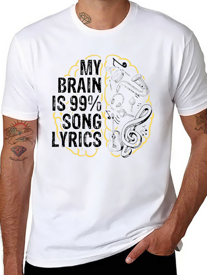 Song Lyrics Brain T-Shirt - Music Lover Tee