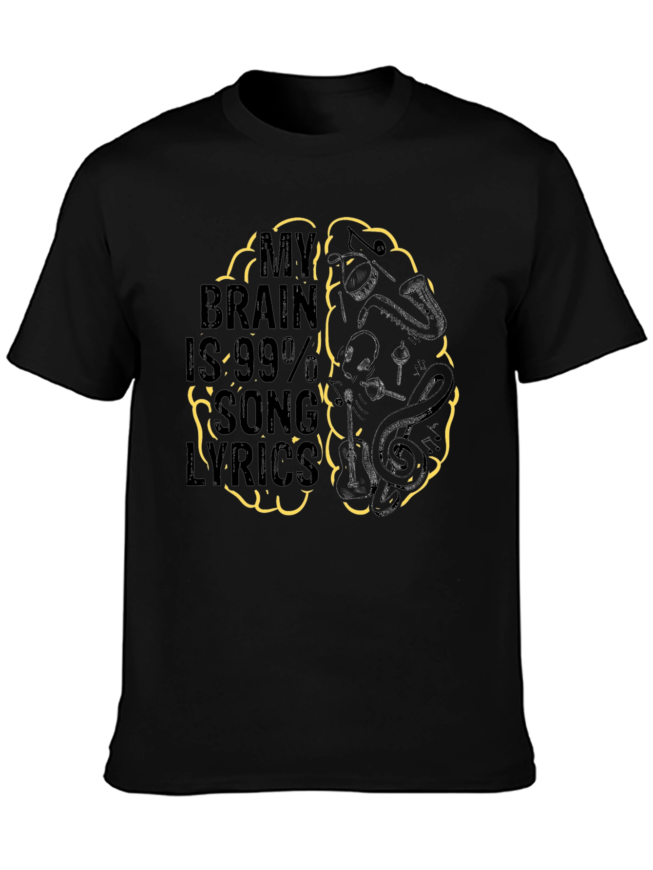 Song Lyrics Brain T-Shirt - Music Lover Tee