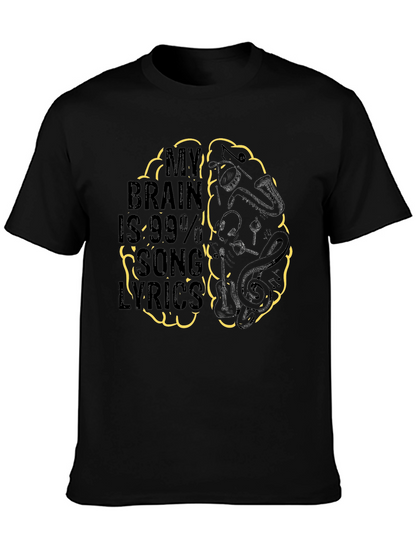 Song Lyrics Brain T-Shirt - Music Lover Tee