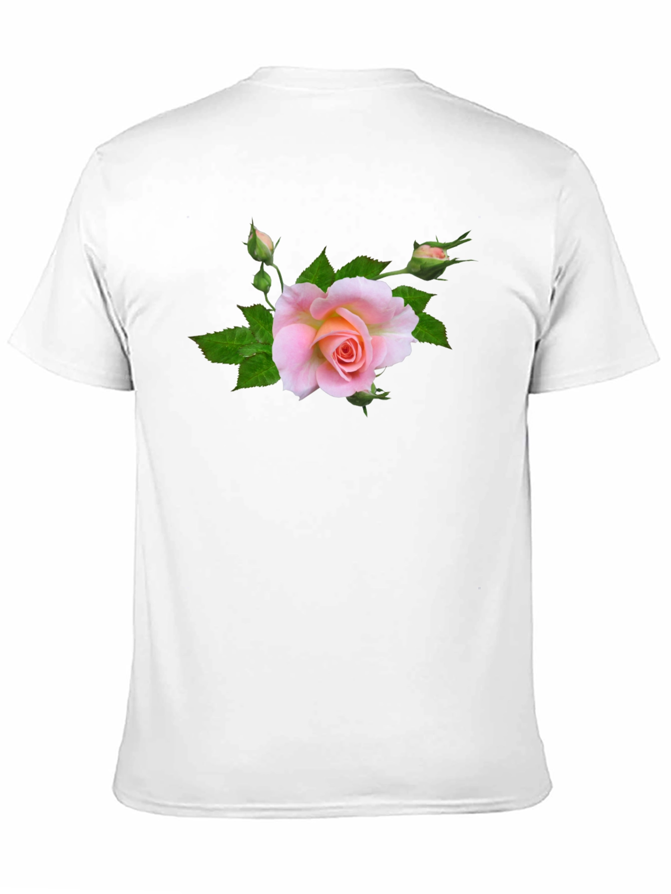 Black T-Shirt with Pink Rose Graphic