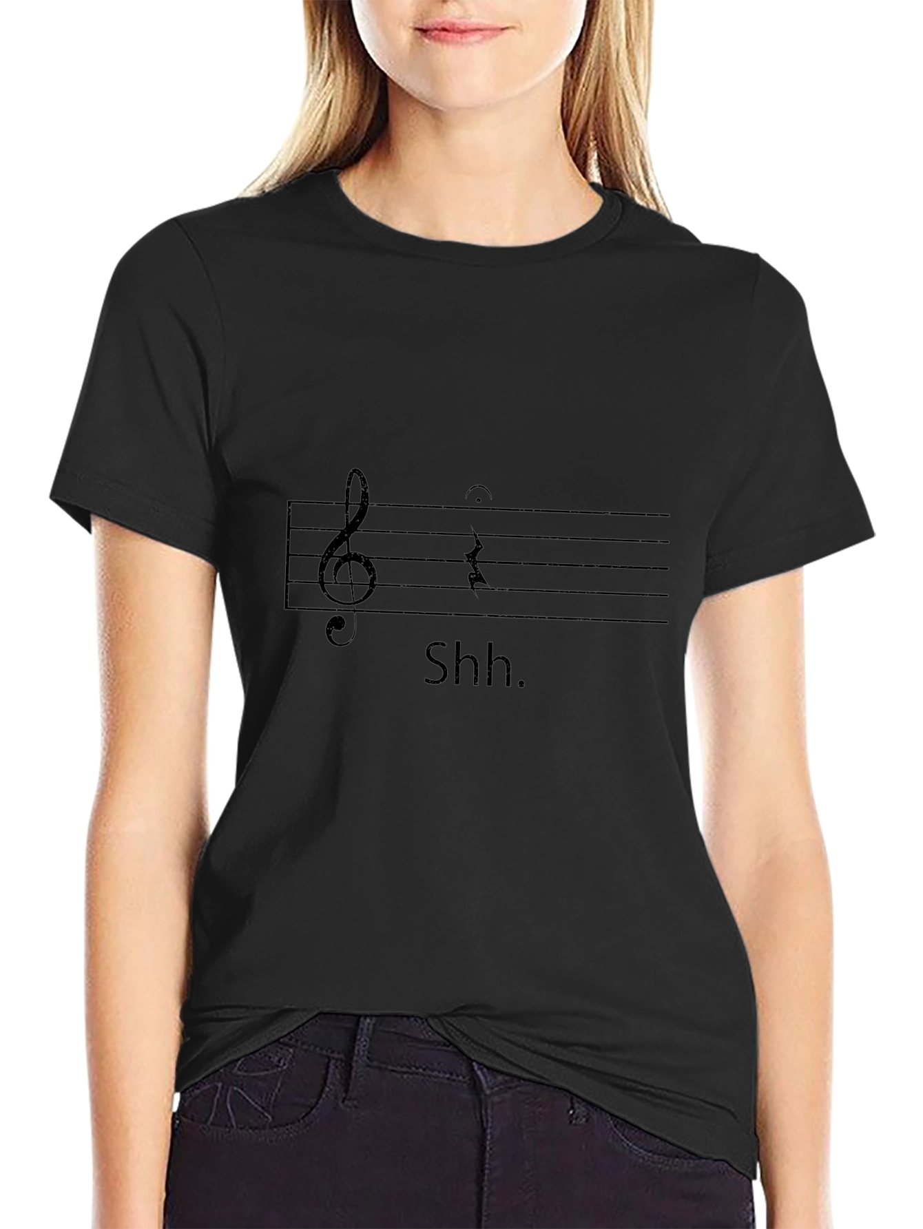 Shhh Music T-Shirt - Black Graphic Tee