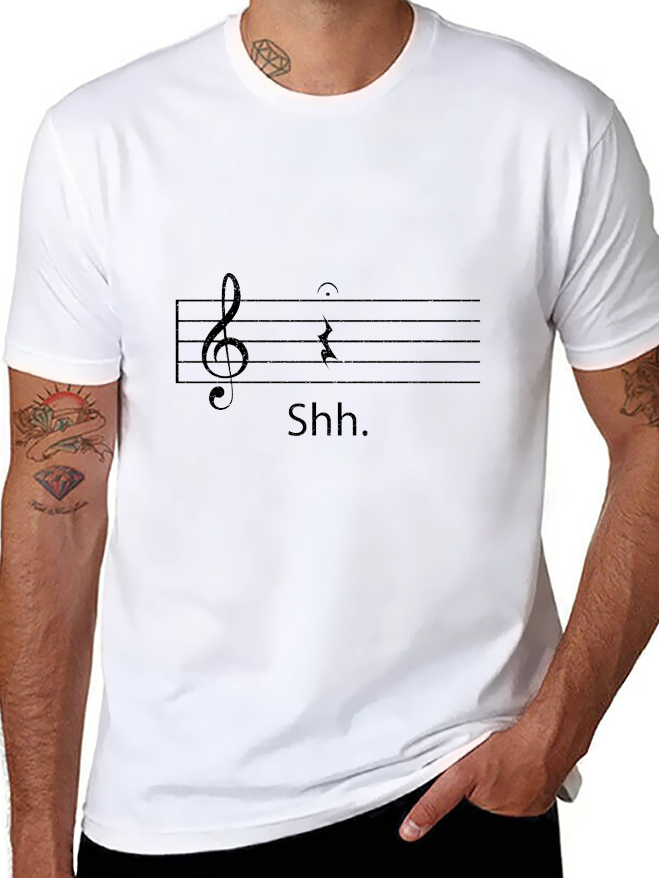Shhh Music T-Shirt - Black Graphic Tee