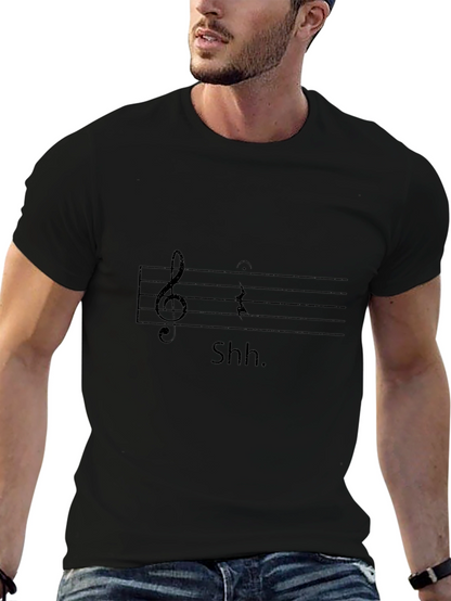 Shhh Music T-Shirt - Black Graphic Tee
