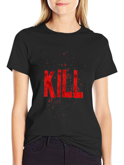 Edgy Kill Graphic Black T-Shirt