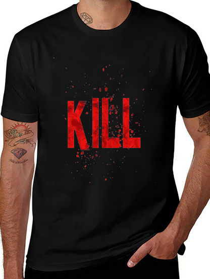 Edgy Kill Graphic Black T-Shirt