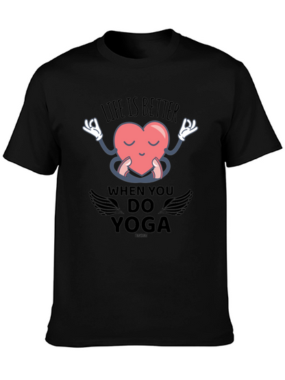 Life is Better Yoga Heart T-Shirt