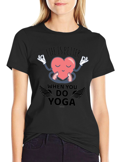 Life is Better Yoga Heart T-Shirt