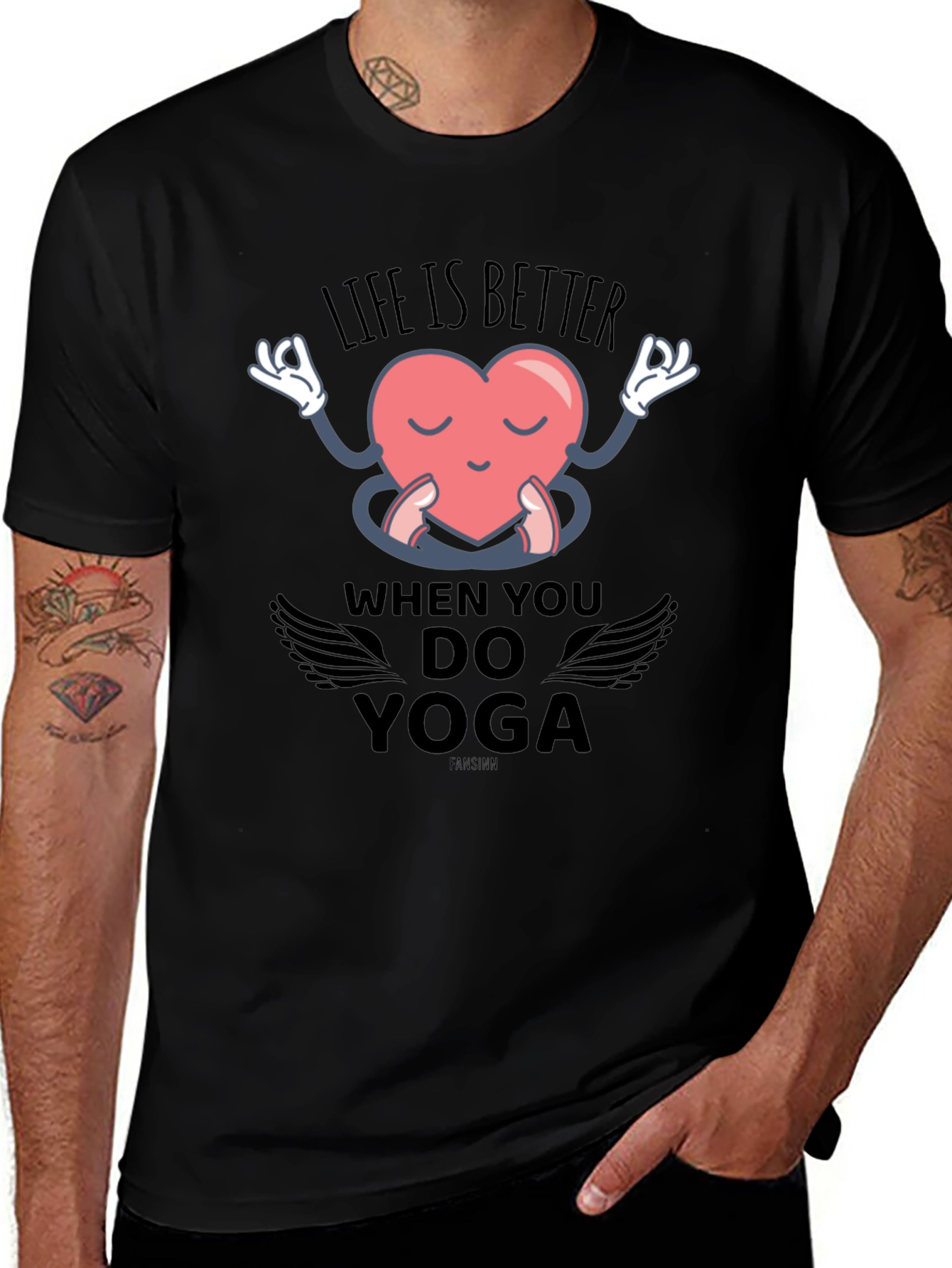Life is Better Yoga Heart T-Shirt