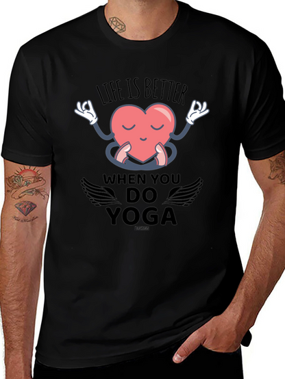 Life is Better Yoga Heart T-Shirt