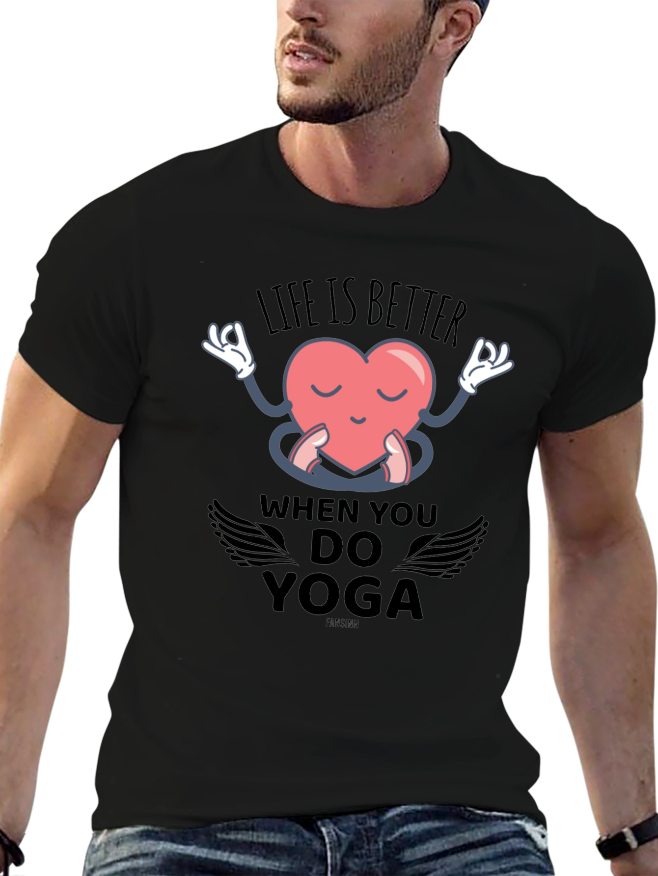 Life is Better Yoga Heart T-Shirt