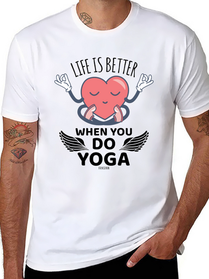 Life is Better Yoga Heart T-Shirt