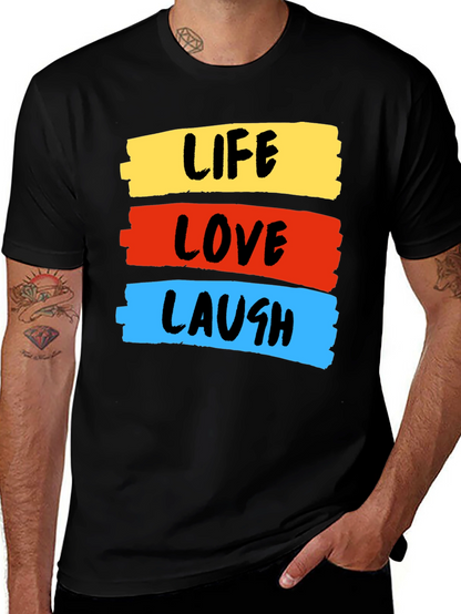 Life Love Laugh Graphic Tee - Stylish Black T-Shirt