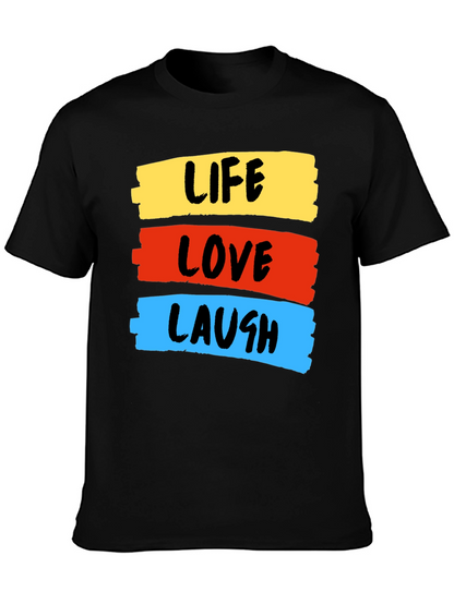 Life Love Laugh Graphic Tee - Stylish Black T-Shirt