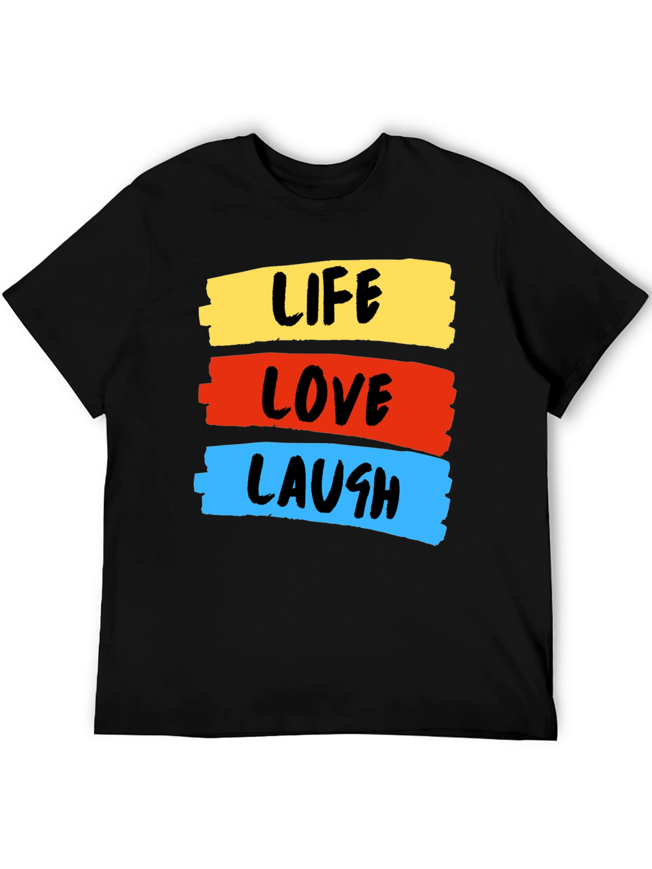 Life Love Laugh Graphic Tee - Stylish Black T-Shirt