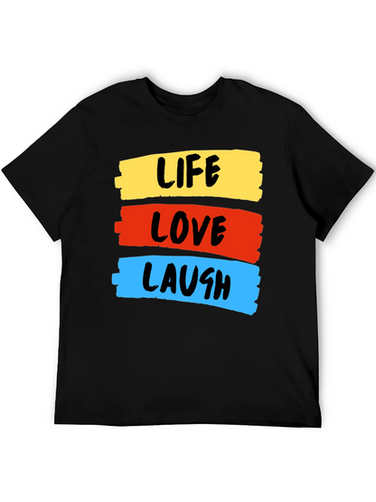 Life Love Laugh Graphic Tee - Stylish Black T-Shirt